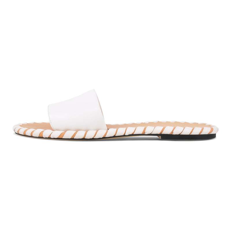 Round Toe Stitch Sandals Flats