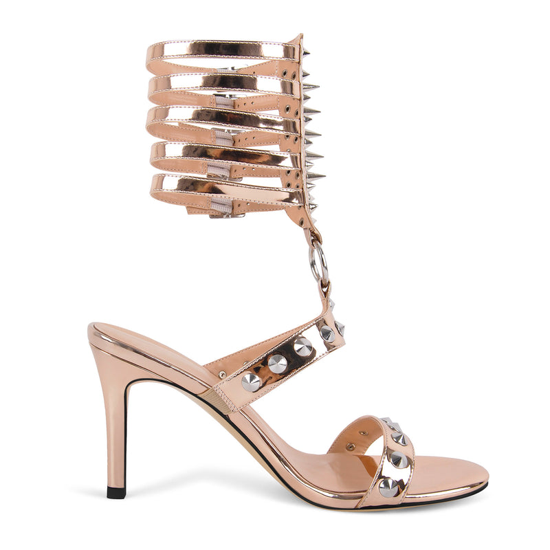 Round Toe Rivet Multi Buckle Straps Sandals