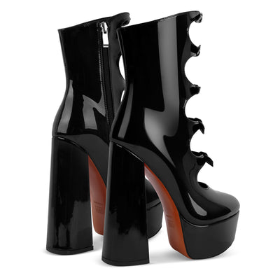 Platform Multi Buckle Strap Ankle Boots