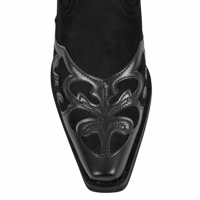 Pointed Toe Suede Knee High Western Boots