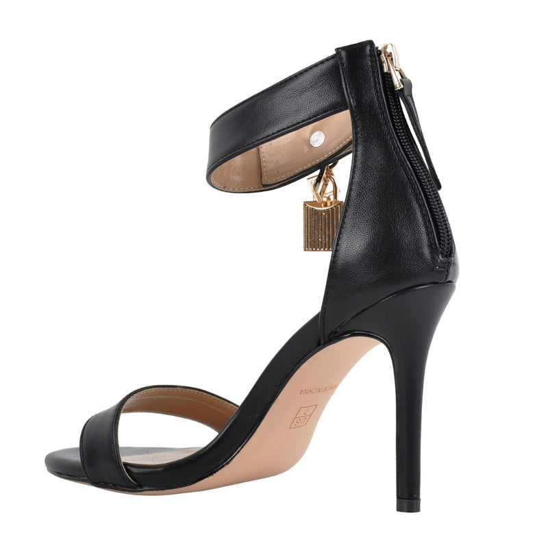 Round Toe Ankle Strap Back Zipper Sandals