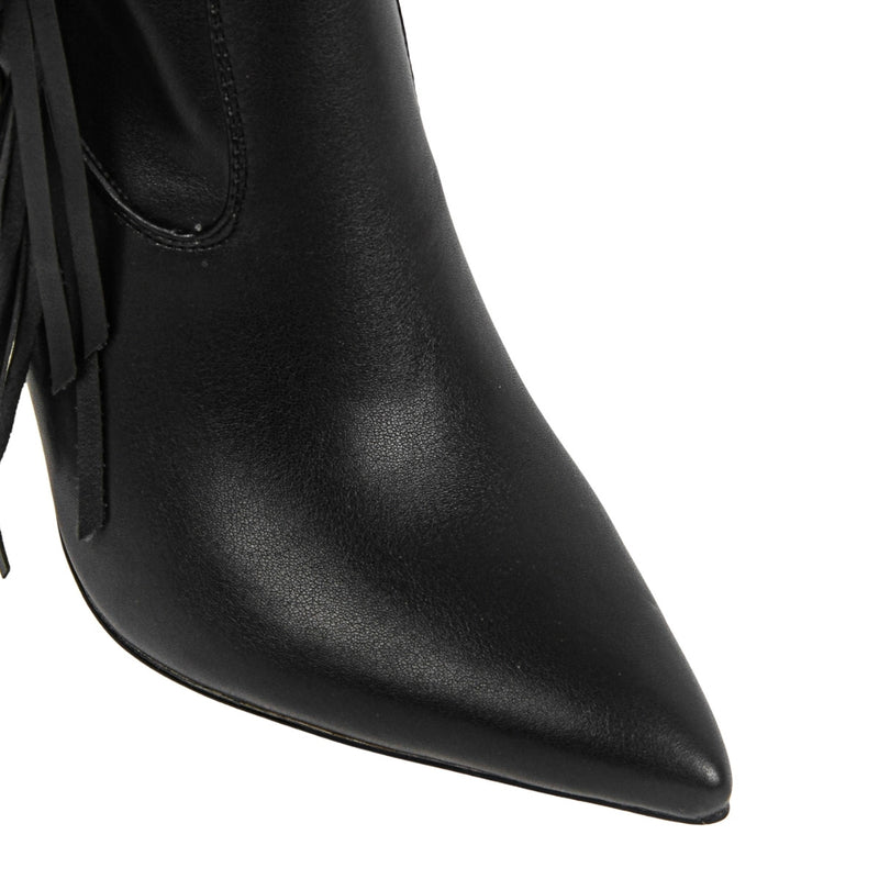 Fringe Pointed Toe Stiletto Knee High Boots