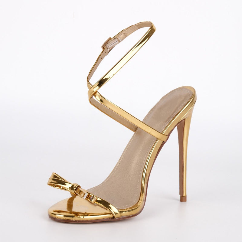 Round Toe Bow Cross Strap Sandals