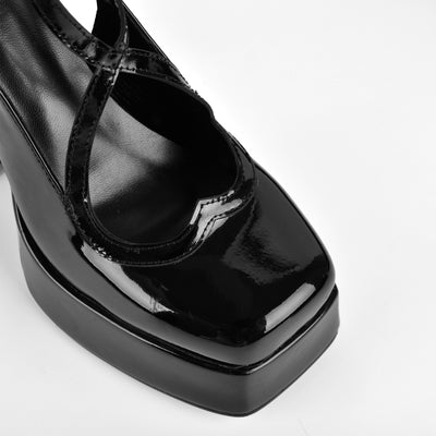 Heart Lace-up Slingback Pumps