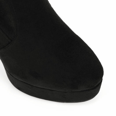 Round Toe Platform Zipper Ankle Boots