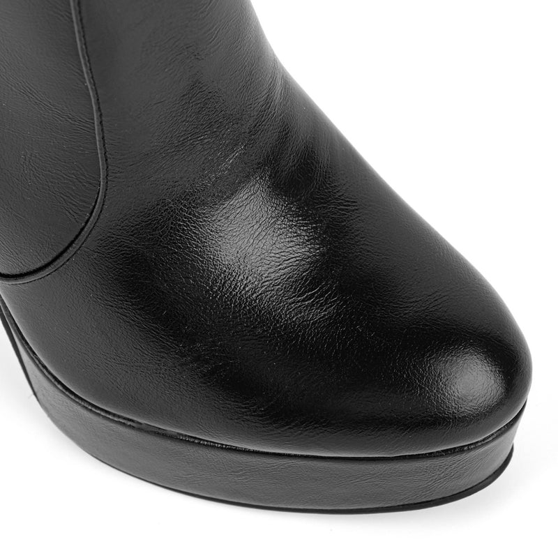 Platform Chunky Heel Zipper Ankle Boots