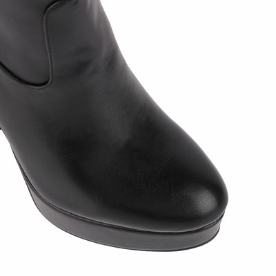 Round Toe Platform Knee High Boots