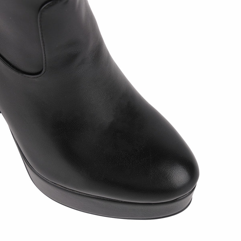 Round Toe Platform Knee High Boots