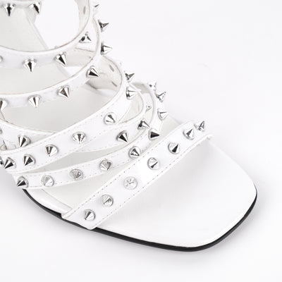 Square Toe Rivet Gladiator Ankle Strap Sandals
