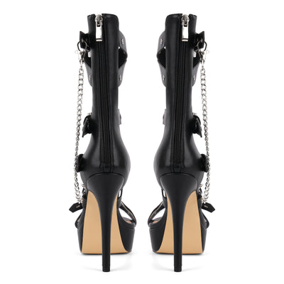 Platform Metal Chain Buckle Straps Sandals