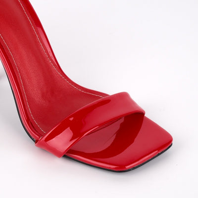 Square Toe Ankle Strap Stiletto Sandals