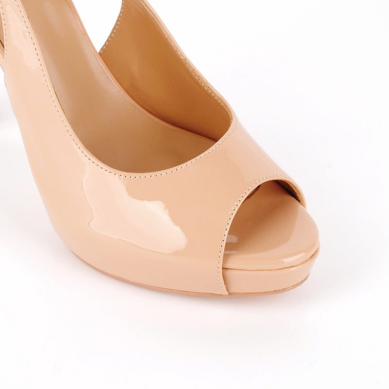 Peep Toe Platform Slingback High Heels