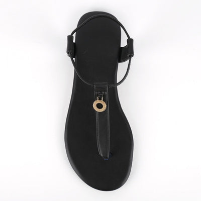 Round Toe Thong Elastic Strap Flats