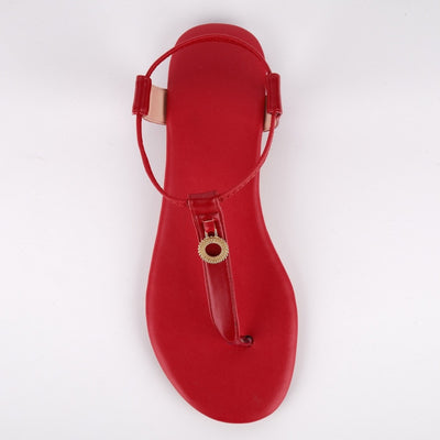 Round Toe Thong Elastic Strap Flats