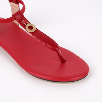 Round Toe Thong Elastic Strap Flats
