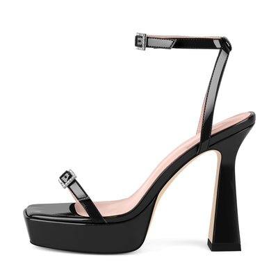 Square Toe Platform Ankle Strap Sandals