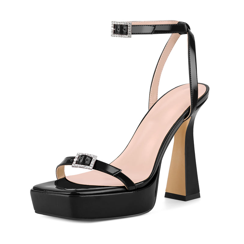 Square Toe Platform Ankle Strap Sandals