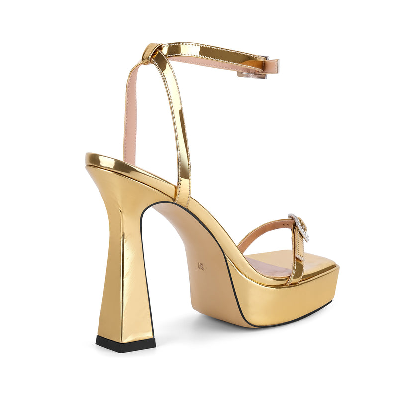 Square Toe Platform Ankle Strap Sandals
