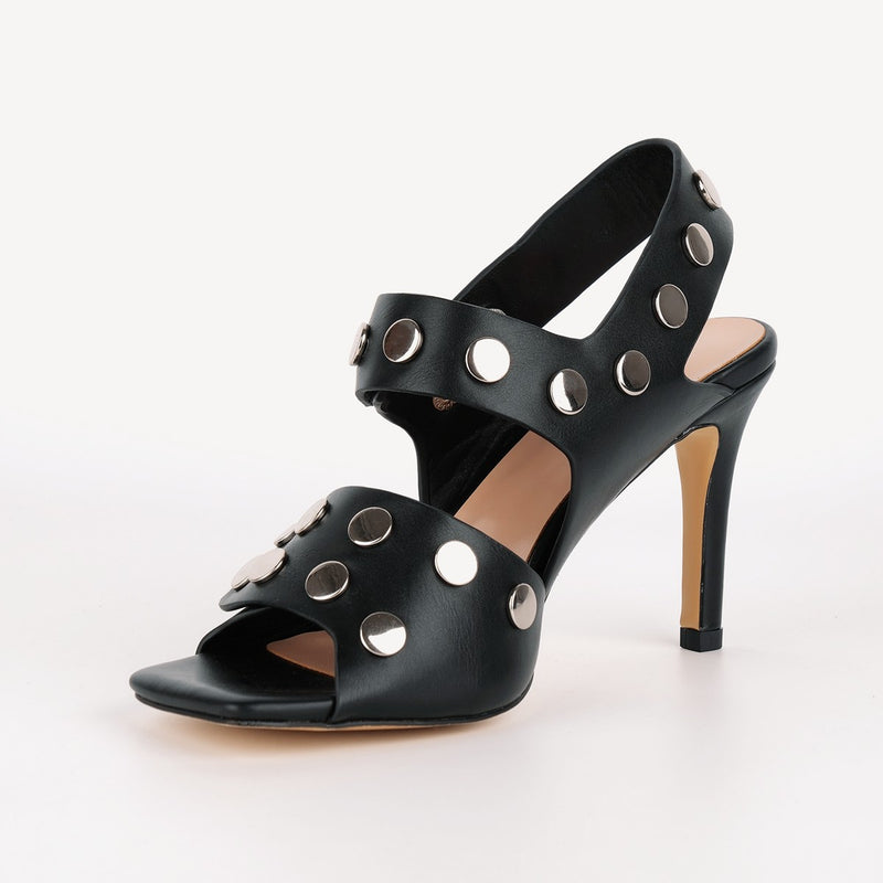 Square Toe Rivet Buckle Strap Sandals