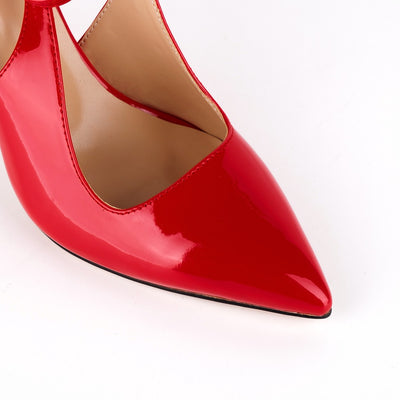 Pointed Toe Ankle Strap Slingback Pumps
