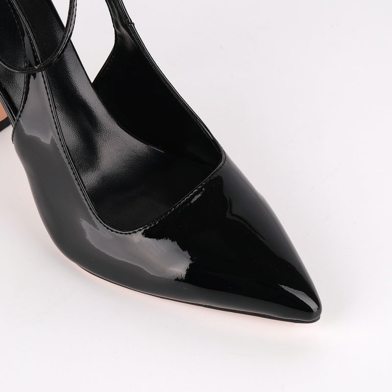 Pointed Toe Ankle Strap Slingback Pumps