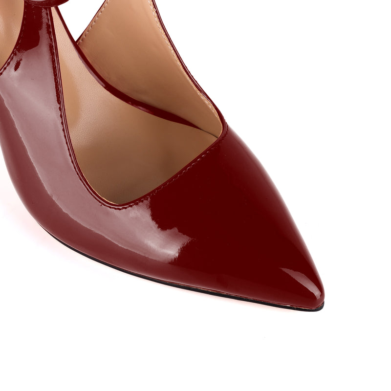 Pointed Toe Ankle Strap Slingback Pumps