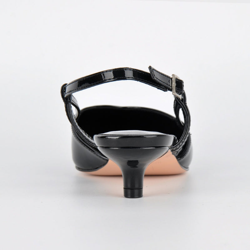 Pointed Toe Slingback Kitten Heel Pumps