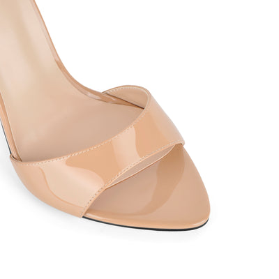 Pointed Toe Patent Leather Sandals Mules