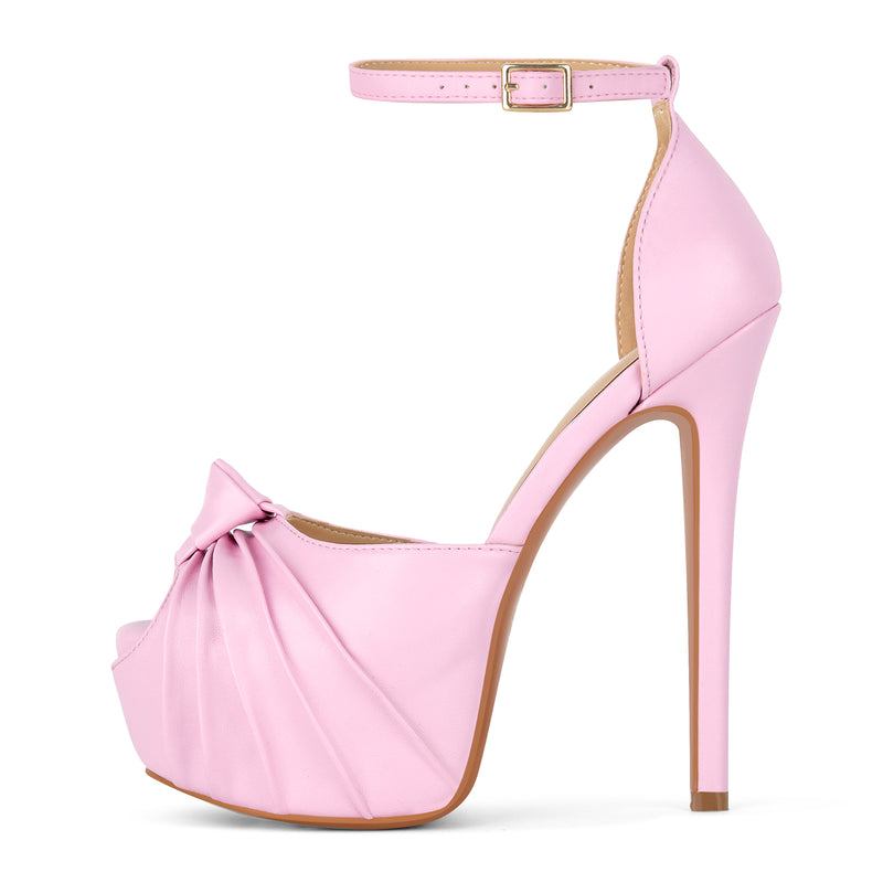 Peep Toe Platform Ankle Strap Stiletto Sandals