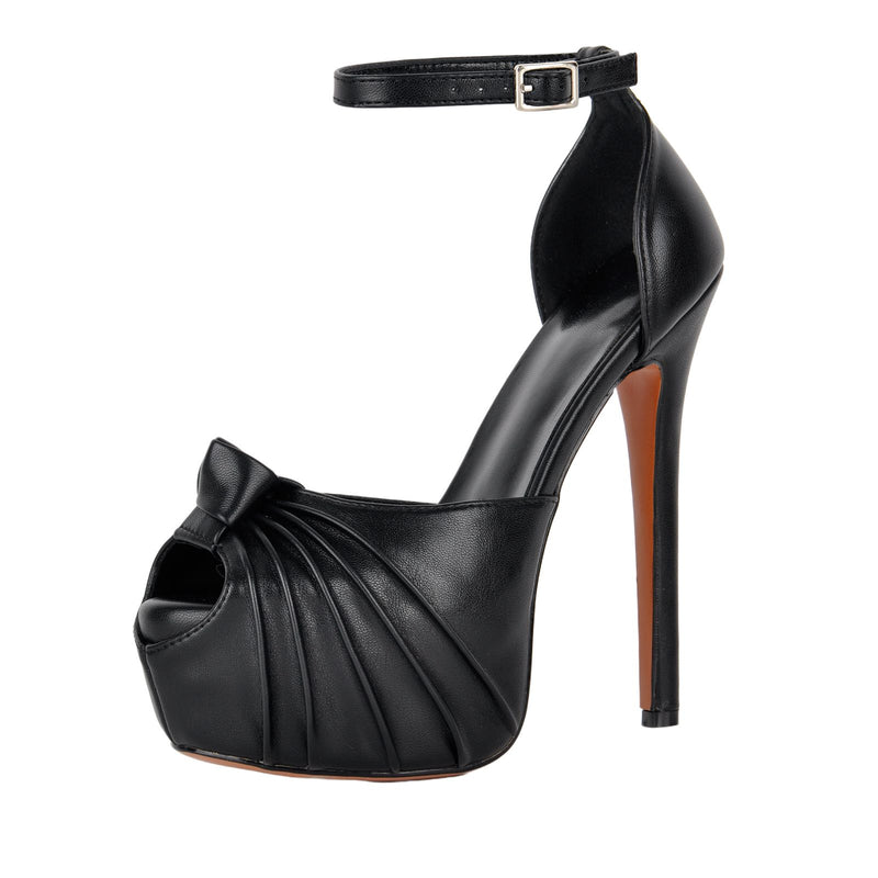 Peep Toe Platform Ankle Strap Stiletto Sandals