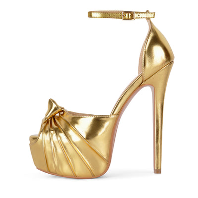 Peep Toe Platform Ankle Strap Stiletto Sandals