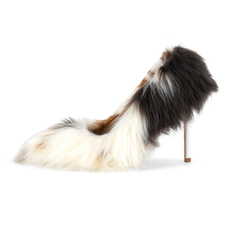 Fur Pointed Toe Stiletto Pumps