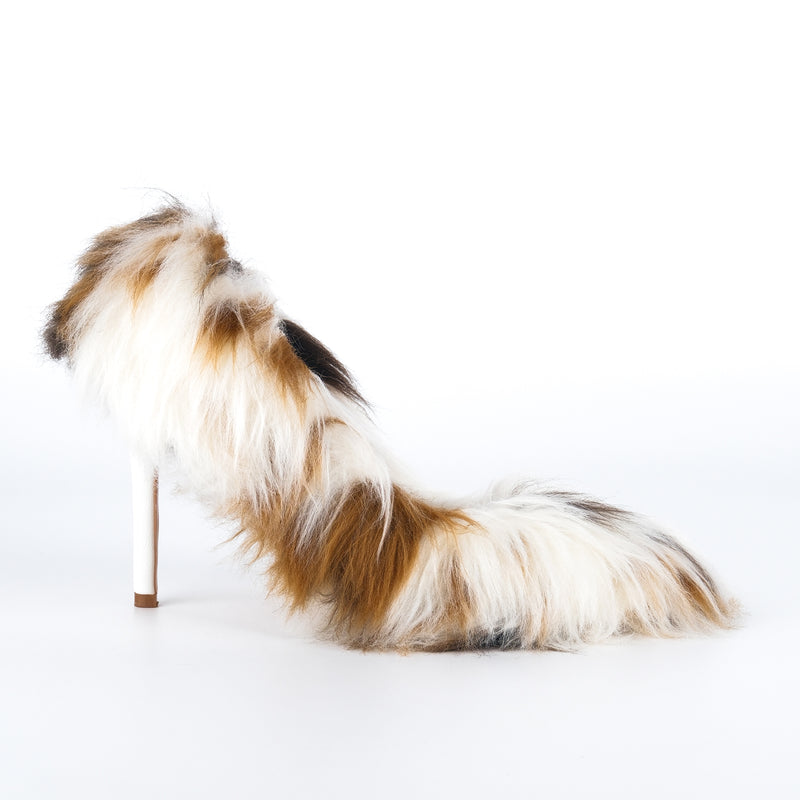 Fur Pointed Toe Stiletto Pumps