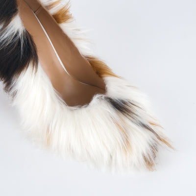 Fur Pointed Toe Stiletto Pumps