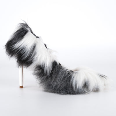Fur Pointed Toe Stiletto Pumps