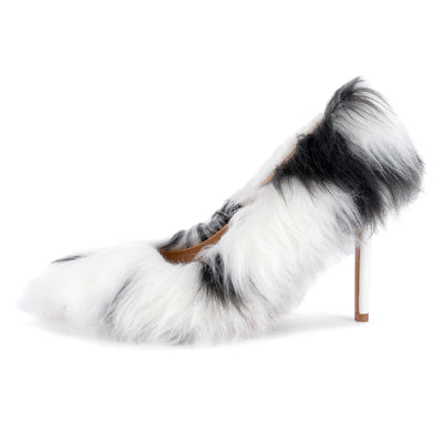 Fur Pointed Toe Stiletto Pumps