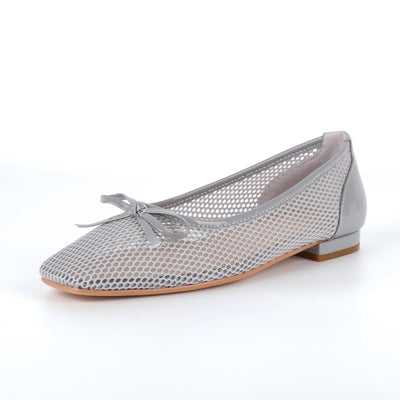 Mesh Square Toe Bow Ballet Flats