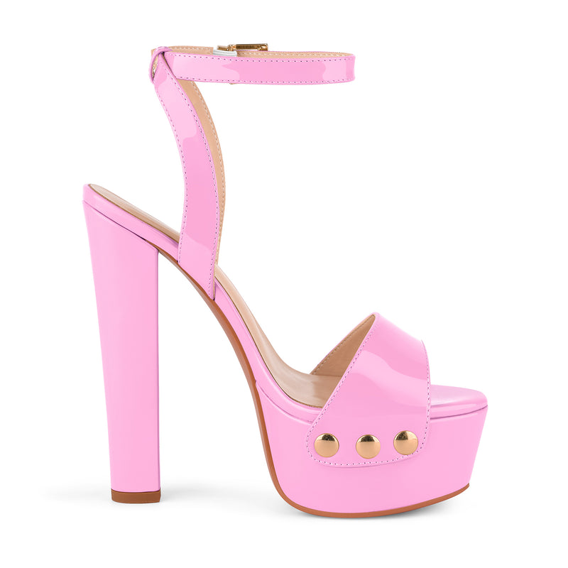 Platform Patent Leather Ankle Strap Sandals