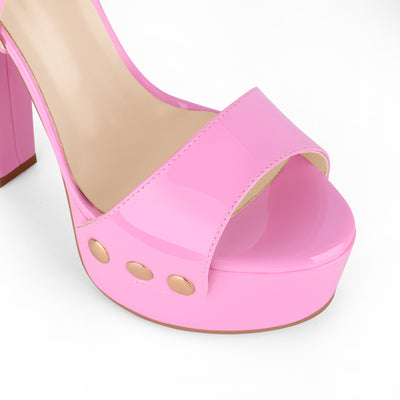 Platform Patent Leather Ankle Strap Sandals