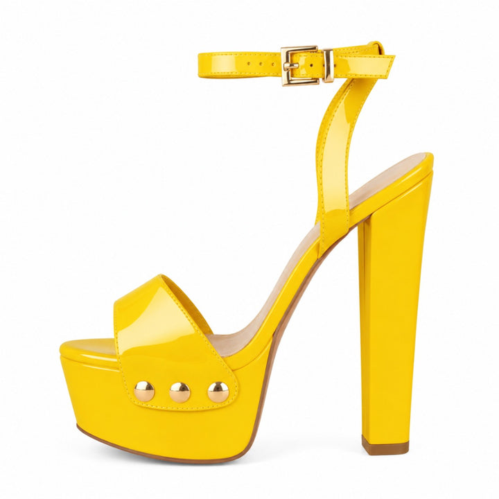 Platform Patent Leather Ankle Strap Sandals – Onlymaker