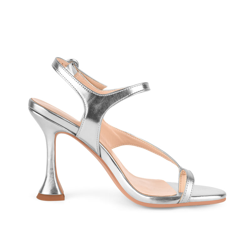 Buckle Strap Tapered Heel Flip Flops Sandals