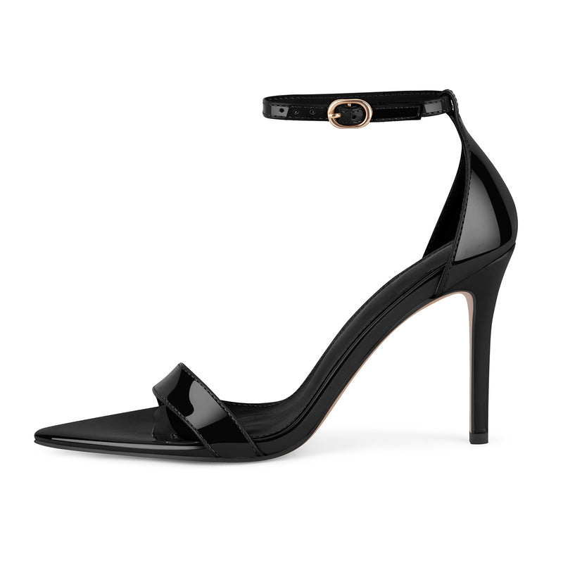 Pointed Toe Ankle Strap Patent Sandals – Onlymaker