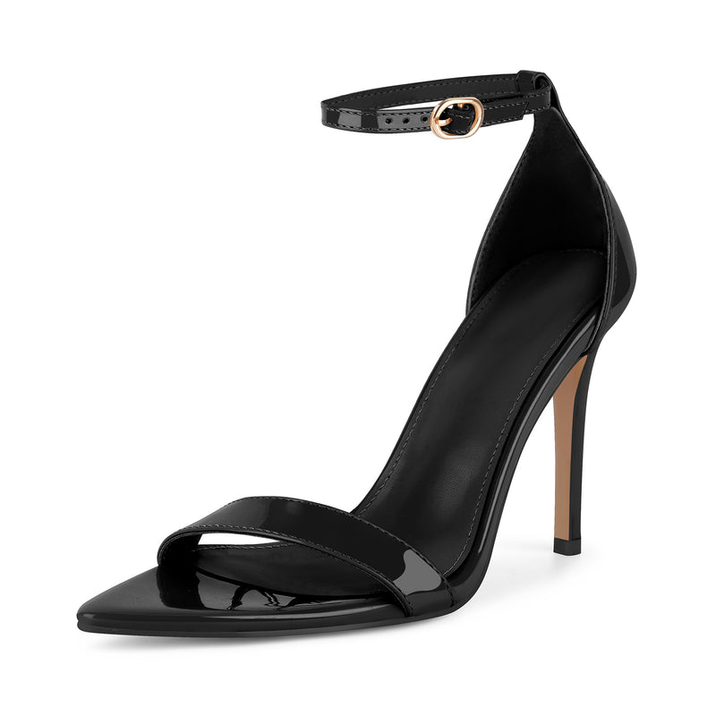 Pointed Toe Ankle Strap Patent Sandals – Onlymaker