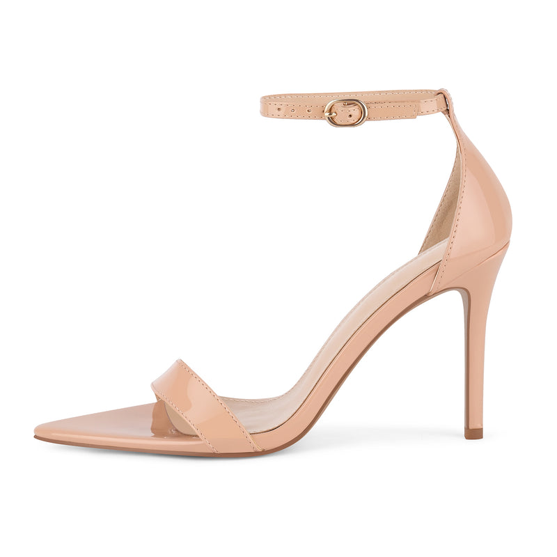 Pointed Toe Ankle Strap Patent Sandals – Onlymaker
