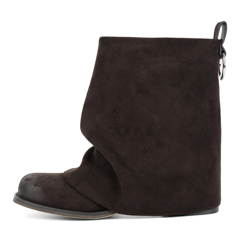Square Toe Fold Over Chunky Heel Ankle Boots – Onlymaker