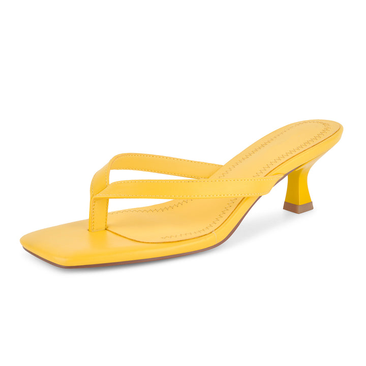 Square Toe Flip-Flop Kitten Heel Sandals – Onlymaker