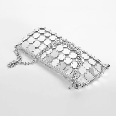 Silver Sequins Chain Handbag