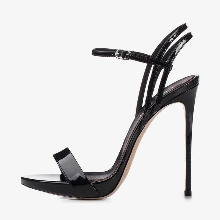 Round Toe Buckle Strap High Heel Sandals