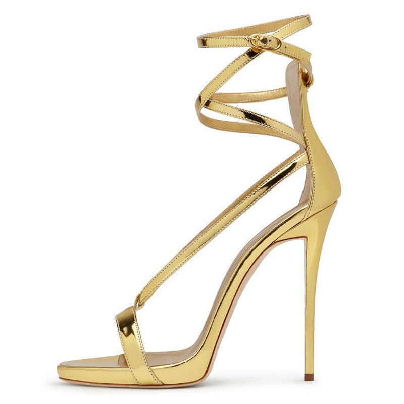 Round Toe Ankle Strap High Heel Sandals