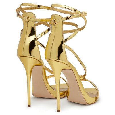 Round Toe Ankle Strap High Heel Sandals